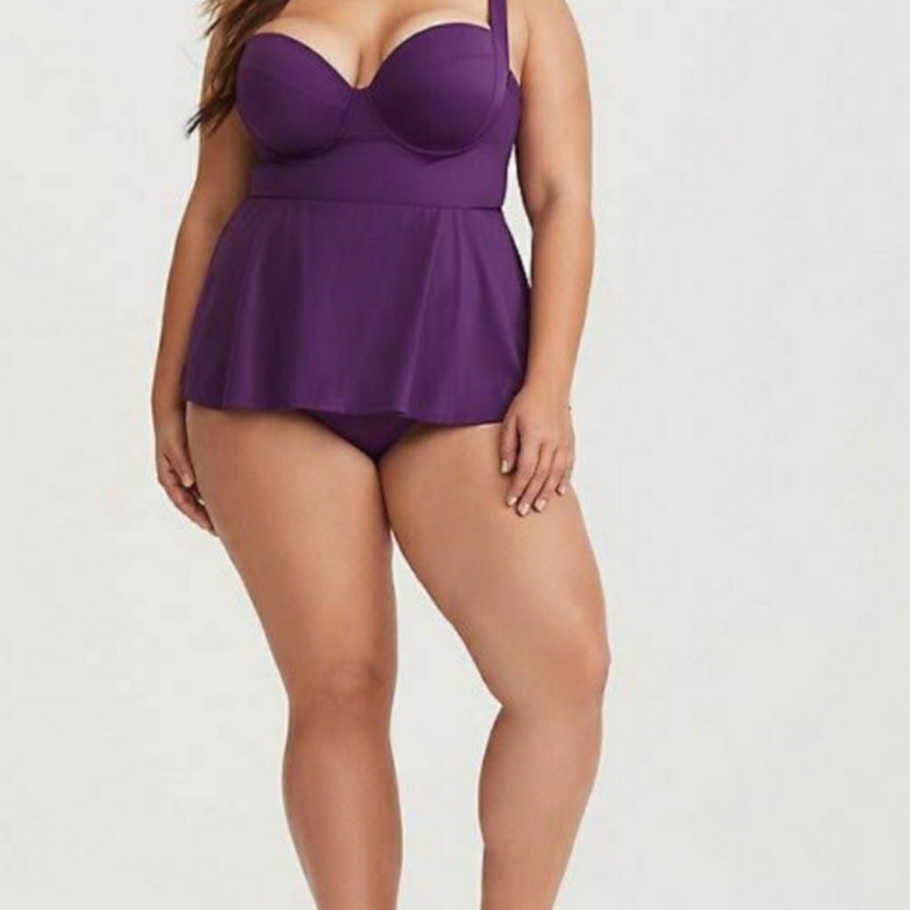 **HP** Torrid Vixen Peplum Skirt Demi Bra Purple - Picture 2 of 4